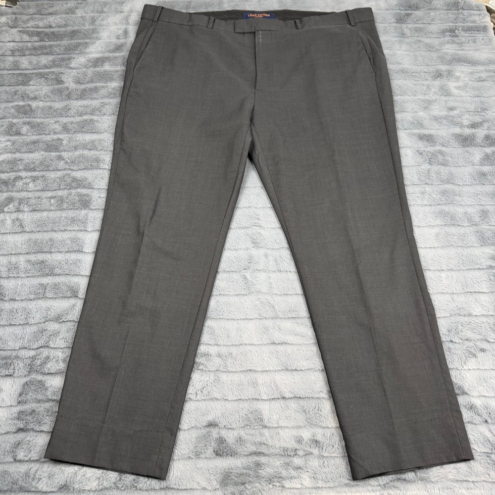 Louis Vuitton Uniforms Gray Virgin Wool Cigaret Trousers Dress Pants Mens 60